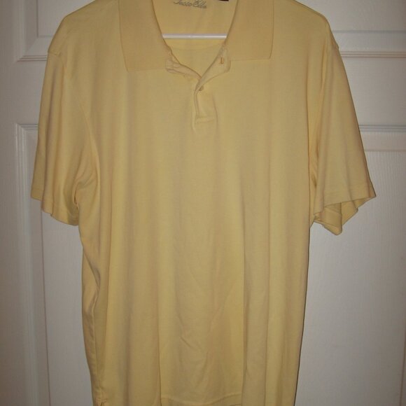 Tasso Elba Yellow Polo Shirt Men's Size Large 100% Cotton - Picture 1 of 3